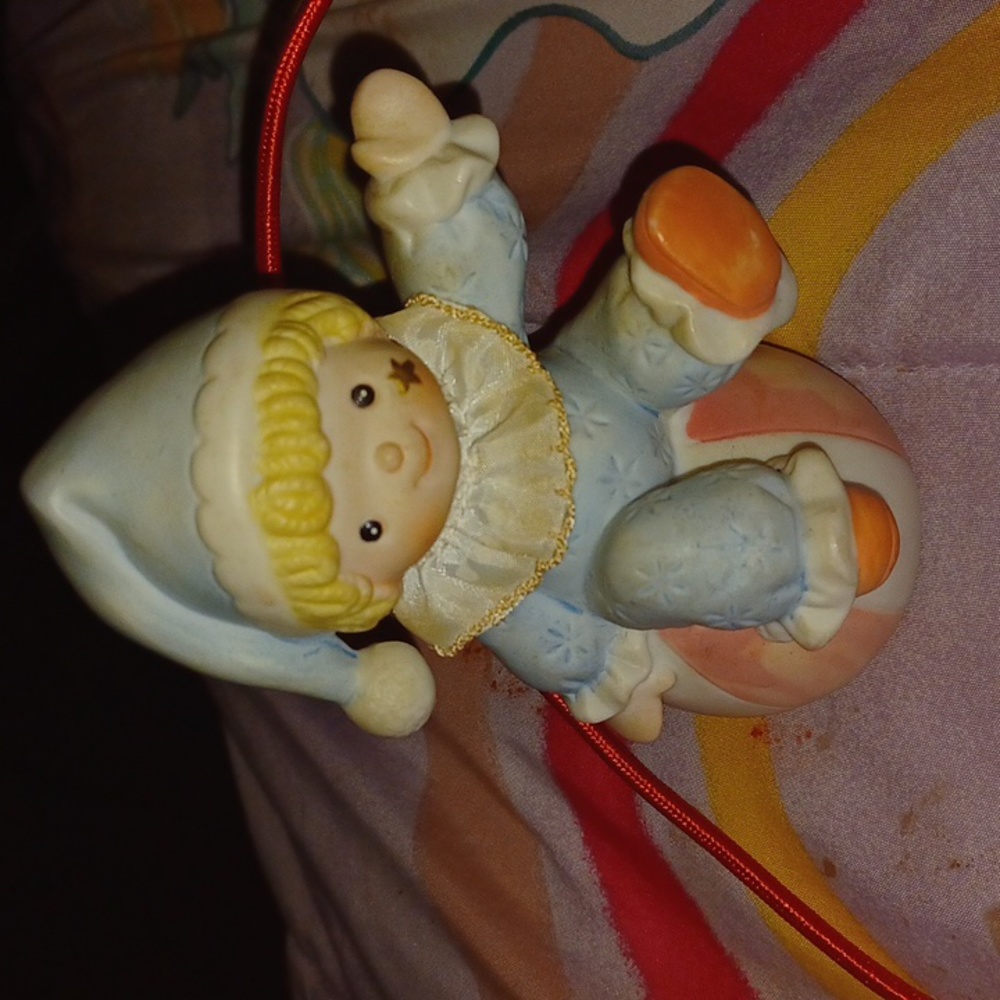 Vintage Homco Baby Boy Clown Sitting on Ball Porcelain Figurine #1451.